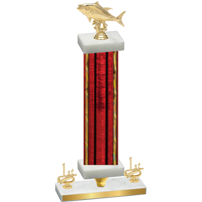 Premium Single Red Glacier First Place Fishing Trophy