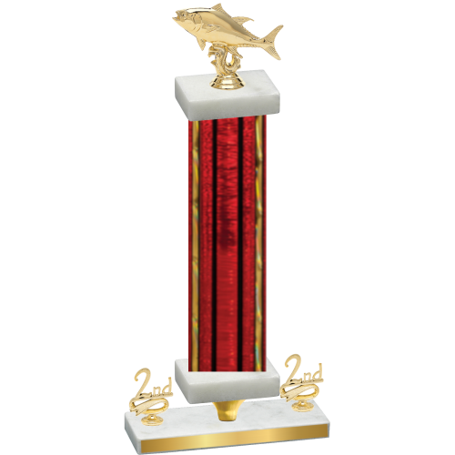 Premium Single Red Glacier Second Place Fishing Trophy