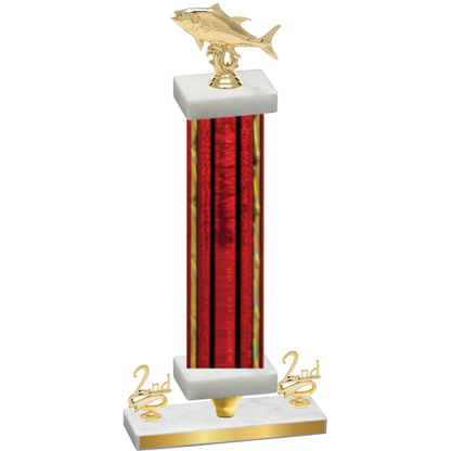 Premium Single Red Glacier Second Place Fishing Trophy