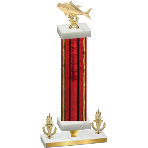 Premium Single Red Glacier Victory Fishing Trophy