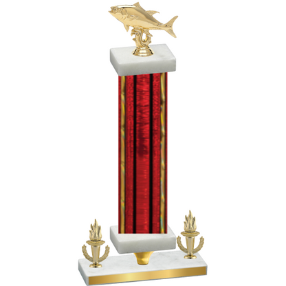 Premium Single Red Glacier Victory Fishing Trophy