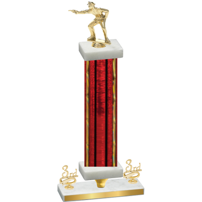 Premium Single Red Glacier Third Place Shooter Trophy