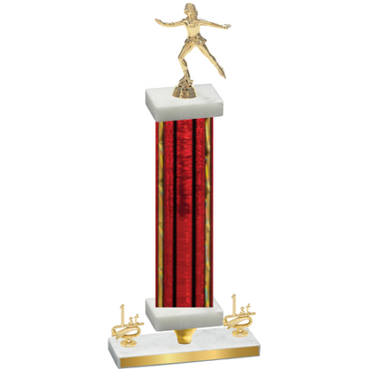 Premium Single Red Glacier First Place Skater Trophy