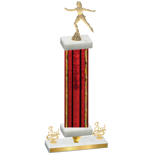 Premium Single Red Glacier Third Place Skater Trophy