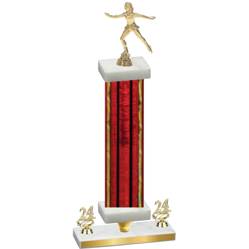 Premium Single Red Glacier Year Skater Trophy