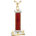 Premium Single Red Glacier First Place Weights Trophy