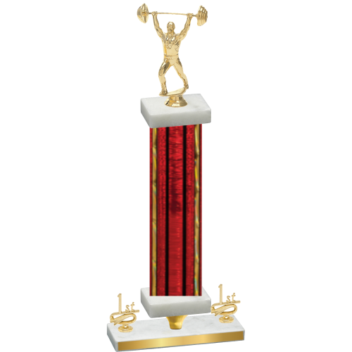 Premium Single Red Glacier First Place Weights Trophy