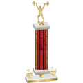 Premium Single Red Glacier Second Place Weights Trophy