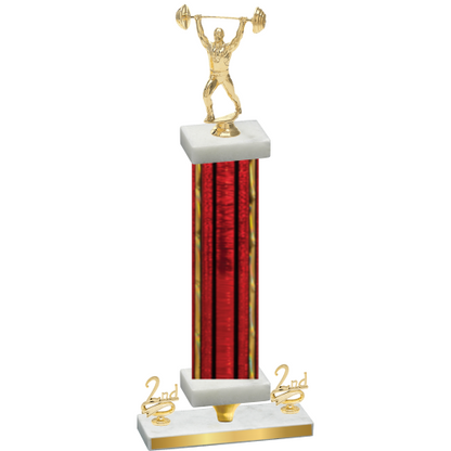 Premium Single Red Glacier Second Place Weights Trophy