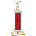 Premium Single Red Glacier Third Place Weights Trophy