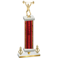 Premium Single Red Glacier Victory Weights Trophy