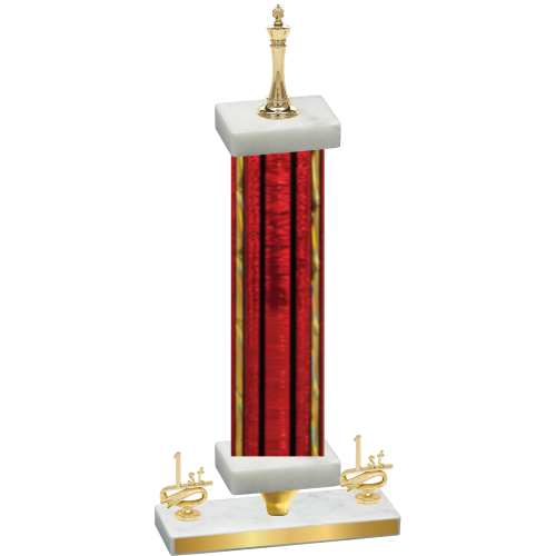 Premium Single Red Glacier First Place Chess Trophy