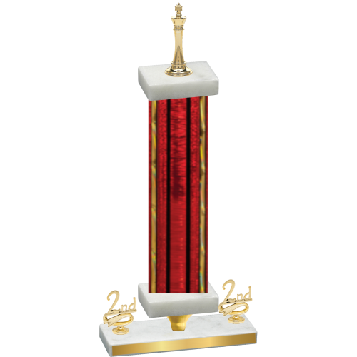 Premium Single Red Glacier Second Place Chess Trophy