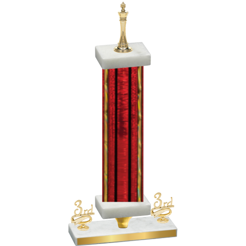 Premium Single Red Glacier Third Place Chess Trophy