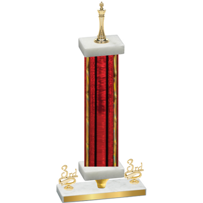 Premium Single Red Glacier Third Place Chess Trophy