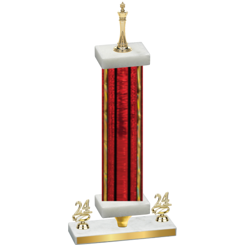 Premium Single Red Glacier Year Chess Trophy