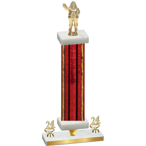 Premium Single Red Glacier Year Holiday Trophy