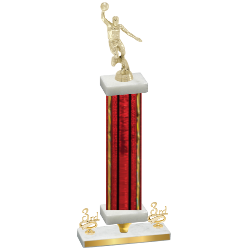 Premium Single Red Glacier Third Place Basketball Trophy