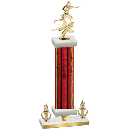 Premium Single Red Glacier Victory Flag Football Trophy