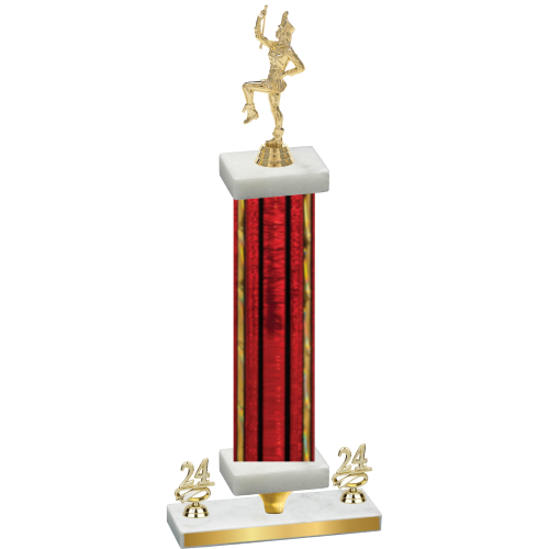 Premium Single Red Glacier Year Majorette Trophy