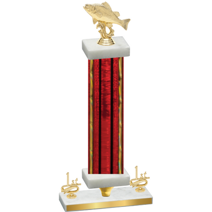 Premium Single Red Glacier First Place Fishing Trophy