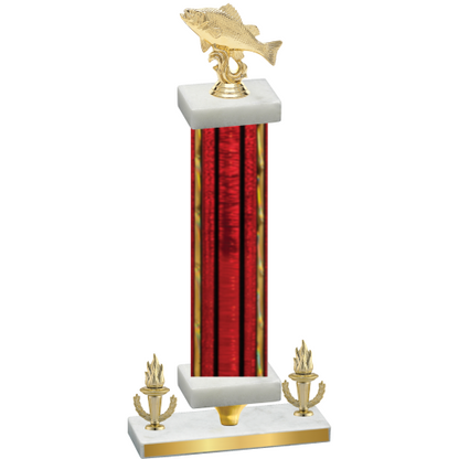 Premium Single Red Glacier Victory Fishing Trophy