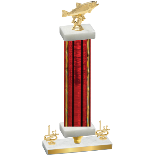 Premium Single Red Glacier First Place Fishing Trophy