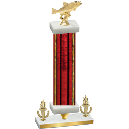 Premium Single Red Glacier Victory Fishing Trophy