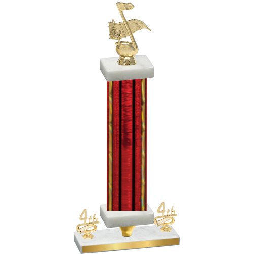 Premium Single Red Glacier Fourth Place Music Trophy