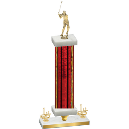 Premium Single Red Glacier First Place Golf Trophy