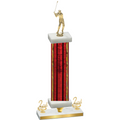 Premium Single Red Glacier Second Place Golf Trophy