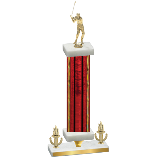 Premium Single Red Glacier Victory Golf Trophy