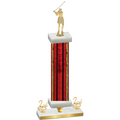 Premium Single Red Glacier Second Place Golf Trophy
