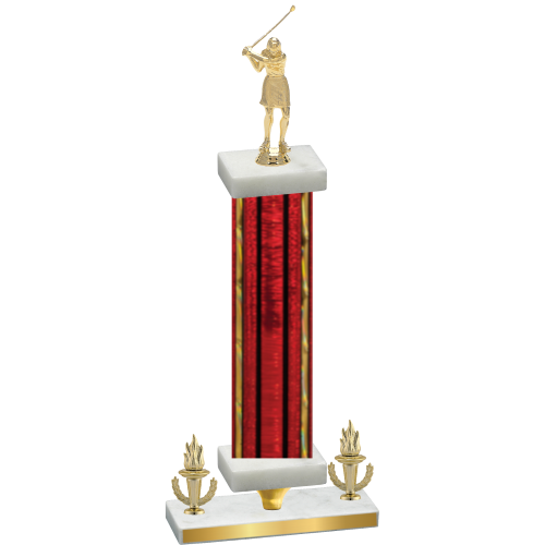 Premium Single Red Glacier Victory Golf Trophy