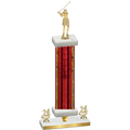 Premium Single Red Glacier Year Golf Trophy