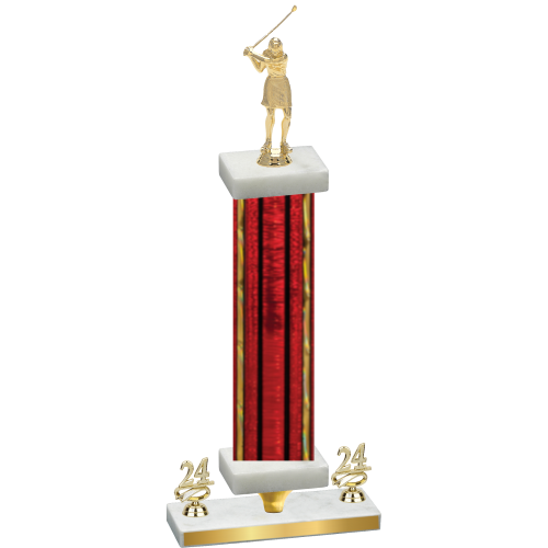 Premium Single Red Glacier Year Golf Trophy