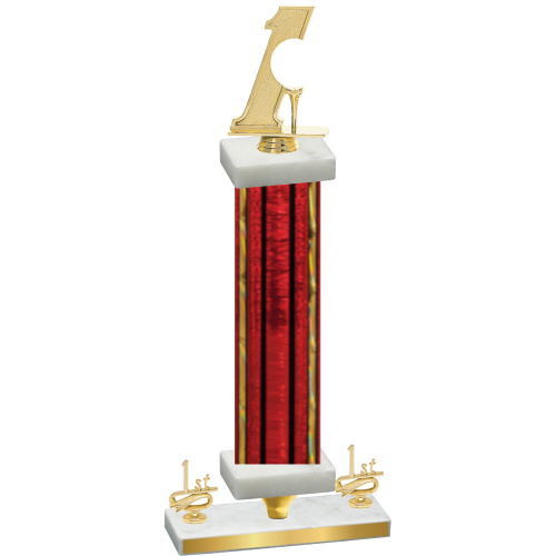 Premium Single Red Glacier First Place Golf Trophy