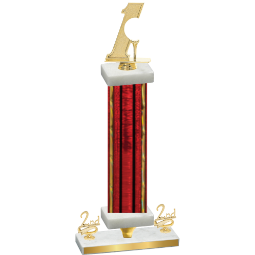 Premium Single Red Glacier Second Place Golf Trophy