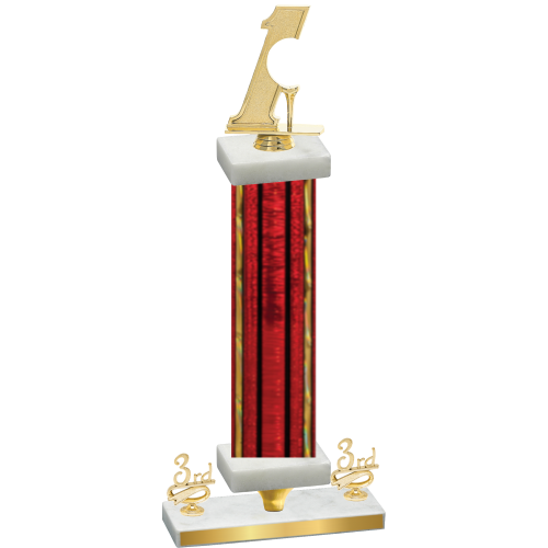 Premium Single Red Glacier Third Place Golf Trophy