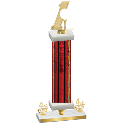 Premium Single Red Glacier Fourth Place Golf Trophy