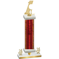 Premium Single Red Glacier Year Golf Trophy