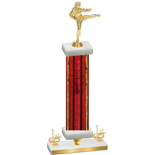 Premium Single Red Glacier First Place Karate Trophy