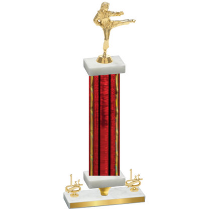 Premium Single Red Glacier First Place Karate Trophy