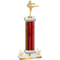 Premium Single Red Glacier Third Place Karate Trophy