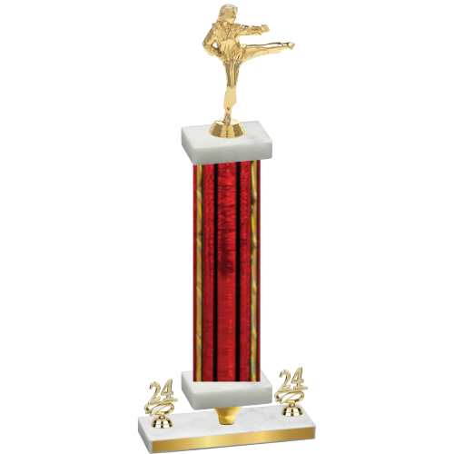 Premium Single Red Glacier Year Karate Trophy