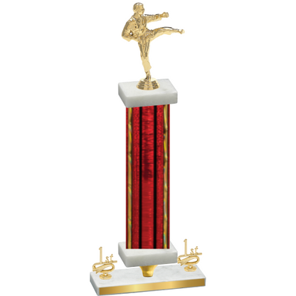 Premium Single Red Glacier First Place Karate Trophy