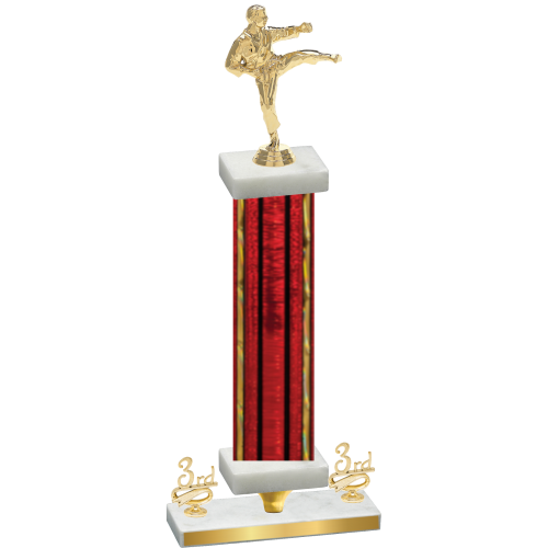 Premium Single Red Glacier Third Place Karate Trophy