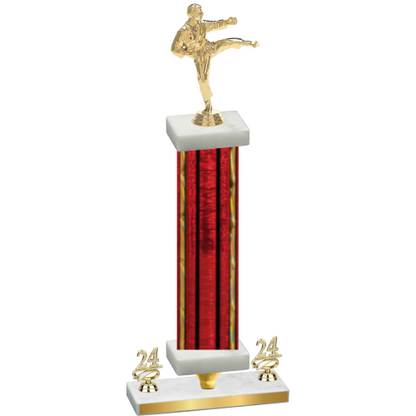 Premium Single Red Glacier Year Karate Trophy