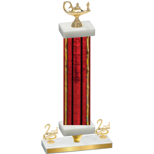 Premium Single Red Glacier Second Place Academics Trophy