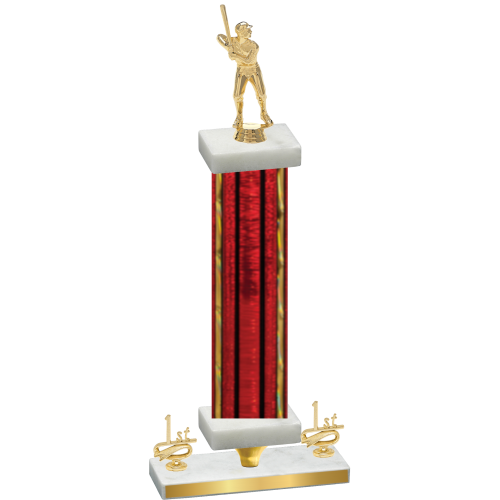 Premium Single Red Glacier First Place Baseball Trophy